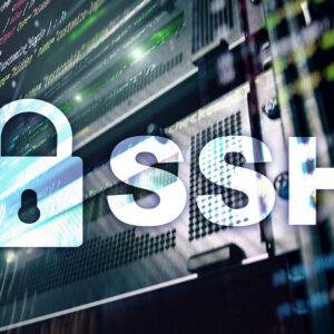 Et nærbillede af en computerserver, der kører OpenSSH.